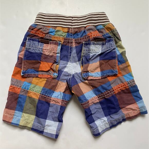 Mini Boden Rainbow Plaid Shorts - Picture 2 of 2